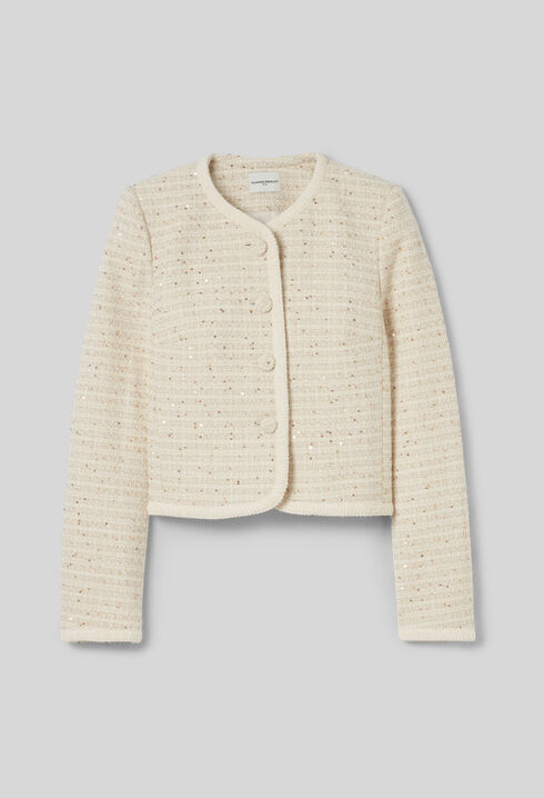 Veste courte tweed boutonné