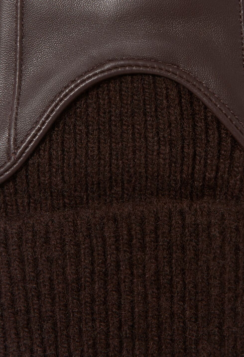 Gants cuir et maille