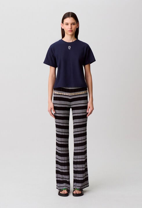 Embroidered cotton T-shirt