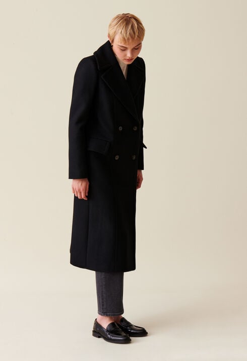 Long double-breasted coat