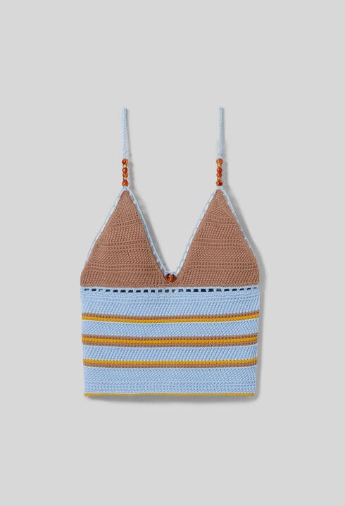 Top crochet multicolore