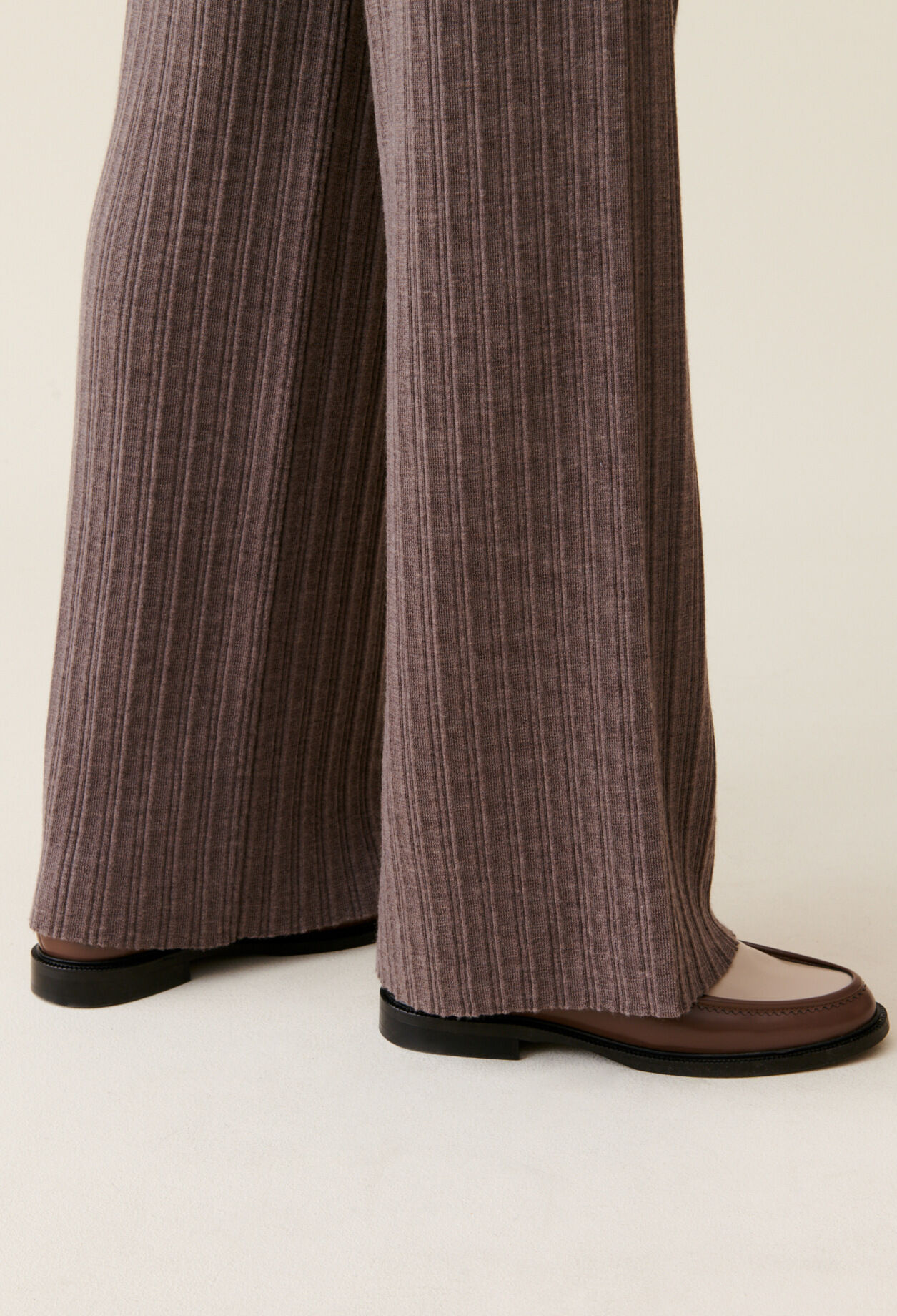 Flared Knit Trousers