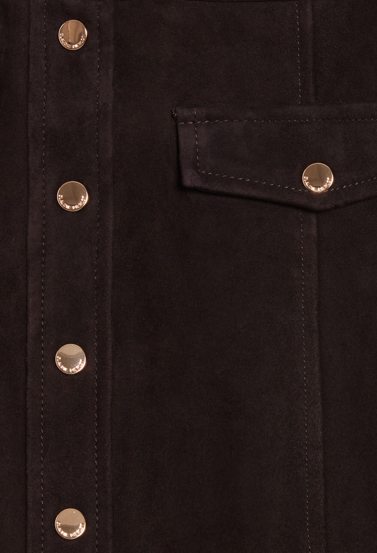 Jupe courte cuir chocolat