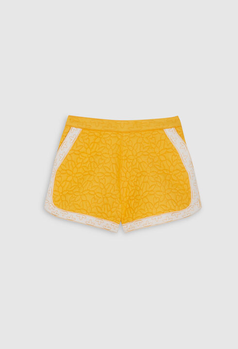 Yellow bouty-braid shorts