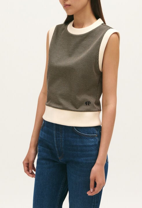 Chocolate sleeveless jumper