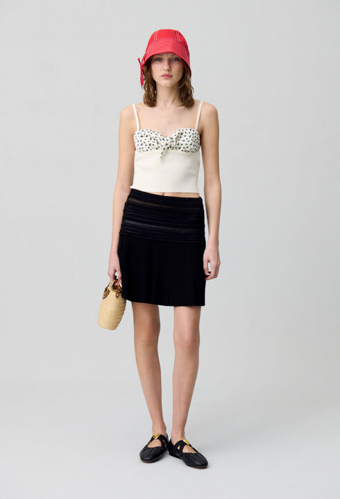 Top maille fine décolleté