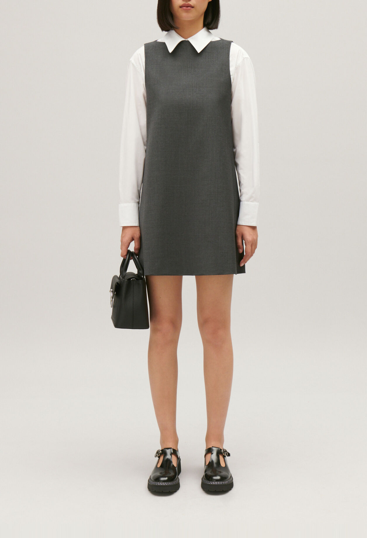 Short flecked grey dress