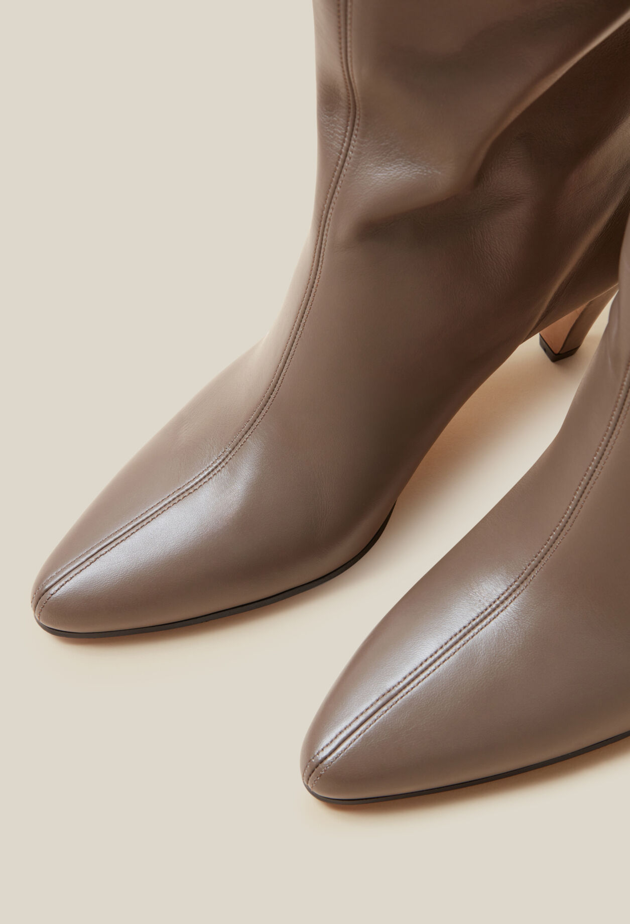 Leather heeled boots