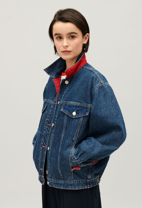 Veste oversize denim réversible
