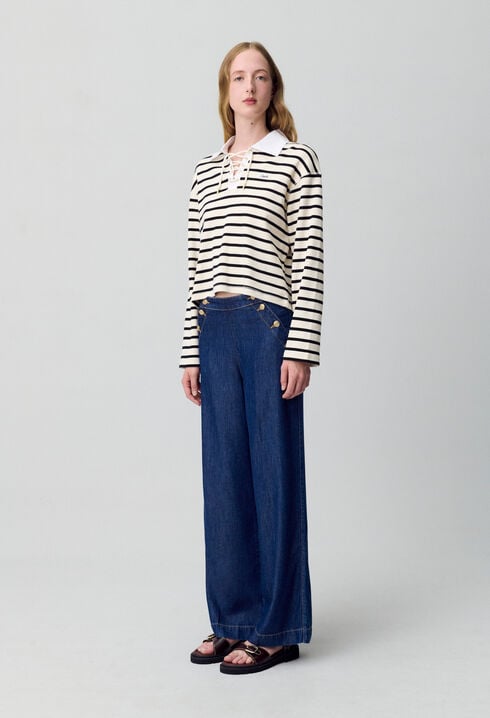 Wide-Leg Sailor Trousers