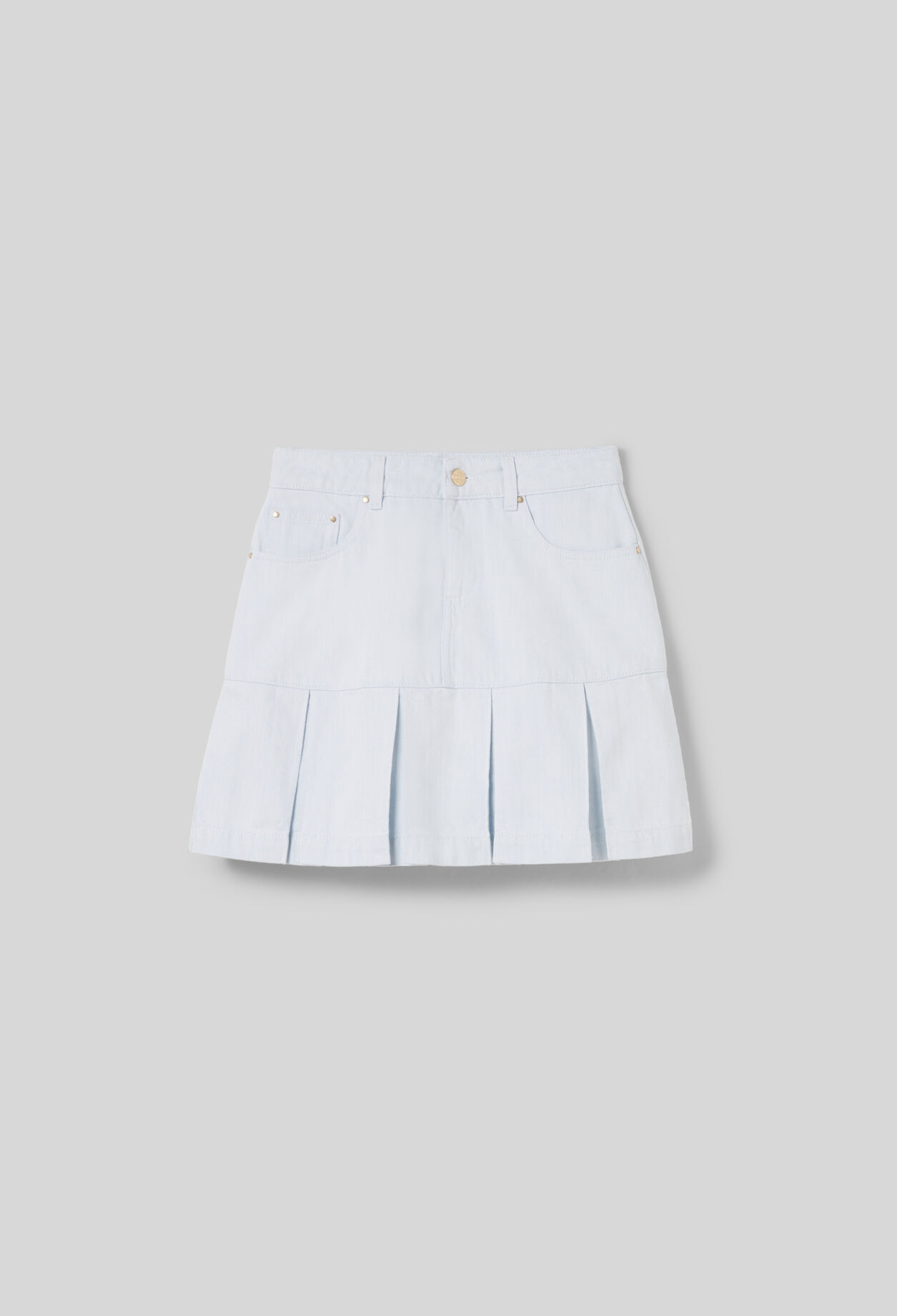 Jupe denim courte à plis