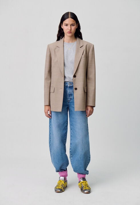 Veste droite tailleur carreaux