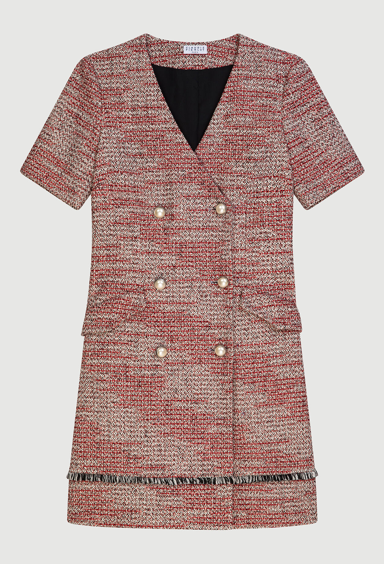 Robe en tweed rouge