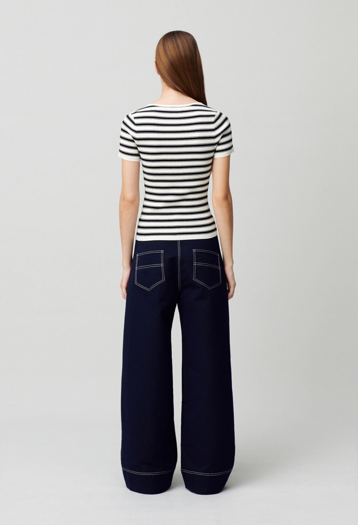 Fine-Knit Breton Stripe Top