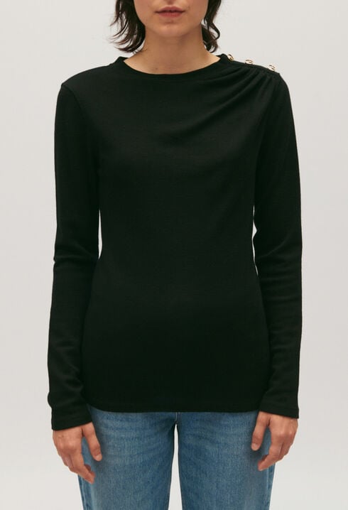 Black wool T-shirt