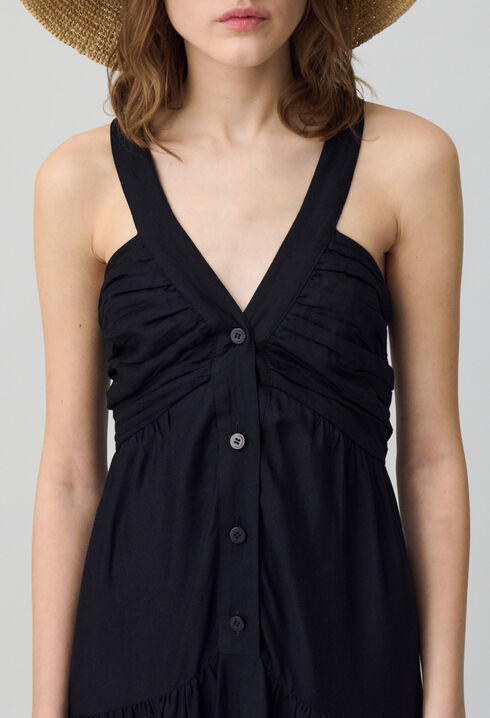Robe longue broderies fleurs
