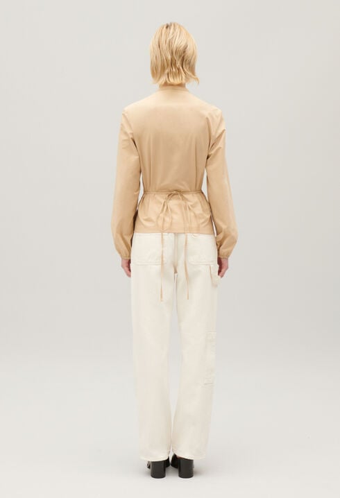 Blouse cache-cœur sable