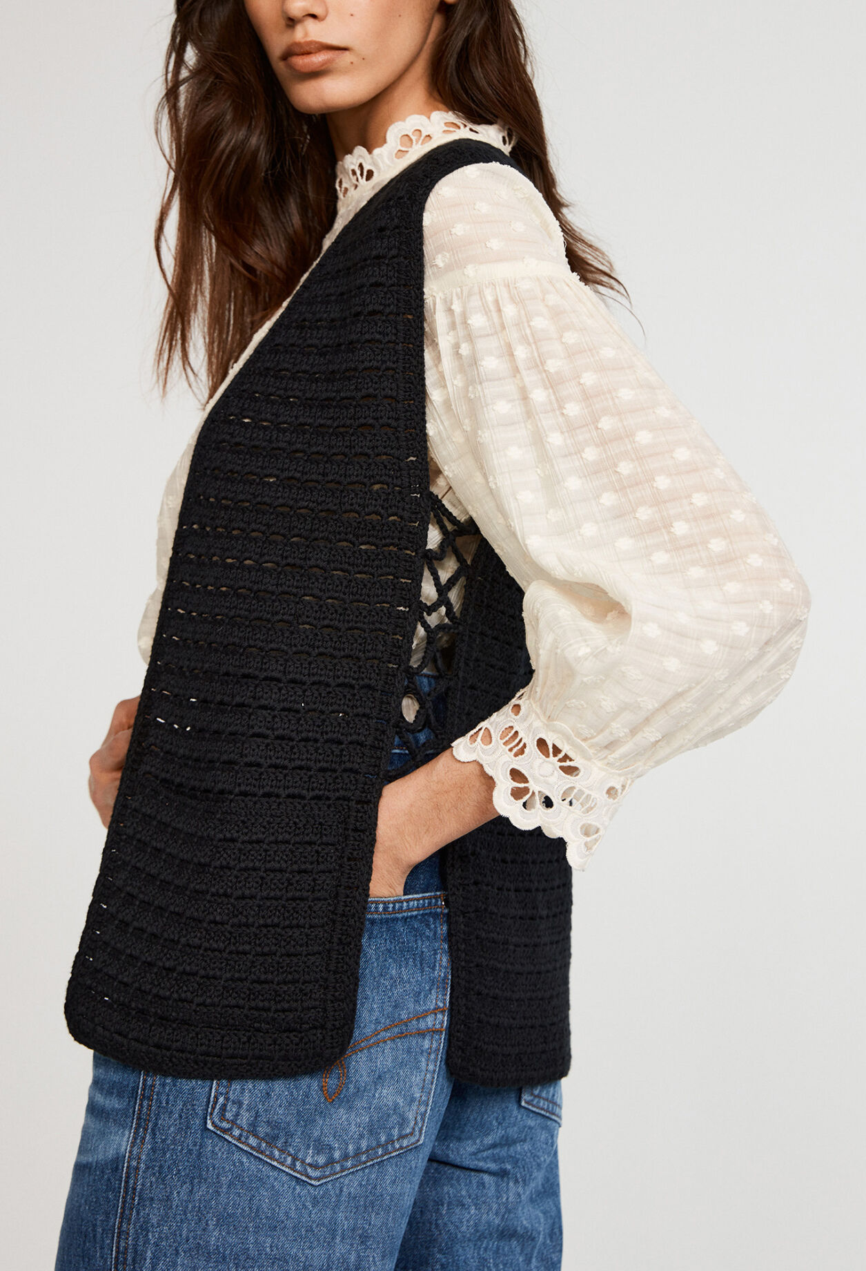 Gilet en maille en coton biologique