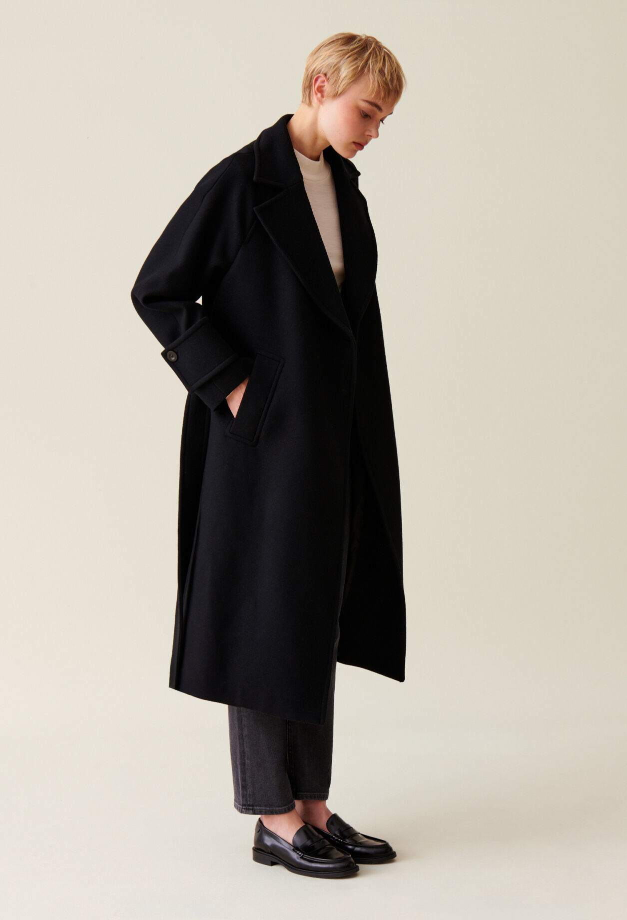 Coat wool blend cheap