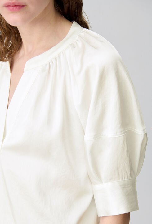 Blouse fluide col tunisien
