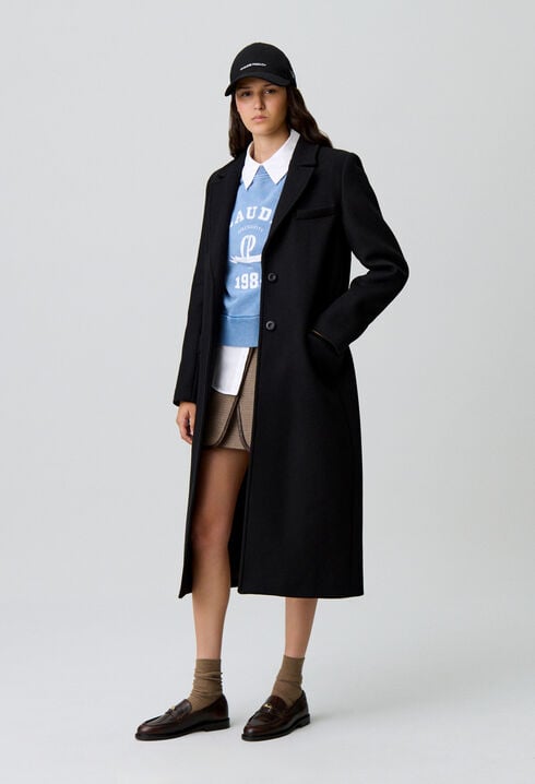 Long straight wool coat
