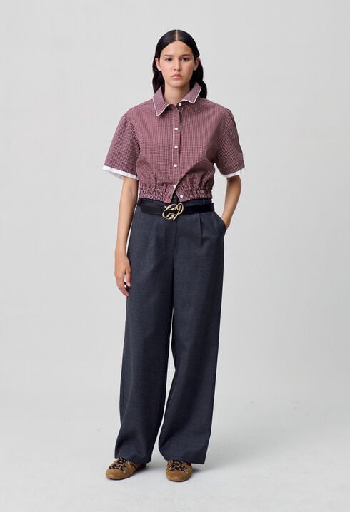 Chemise courte carreaux