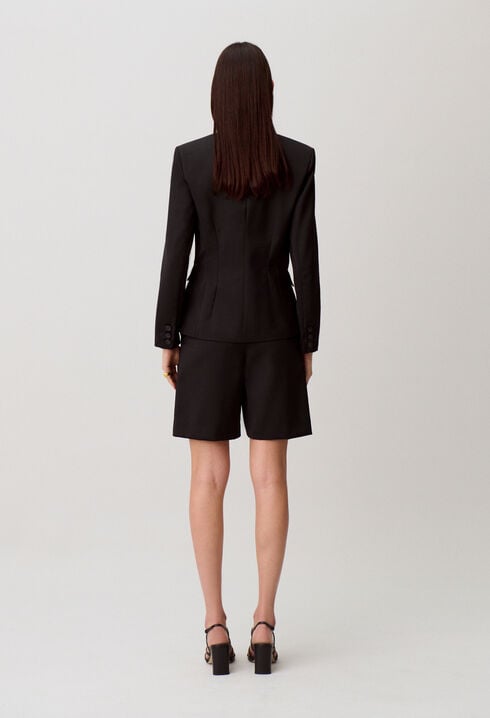 Veste tailleur laine m&eacute;lang&eacute;e