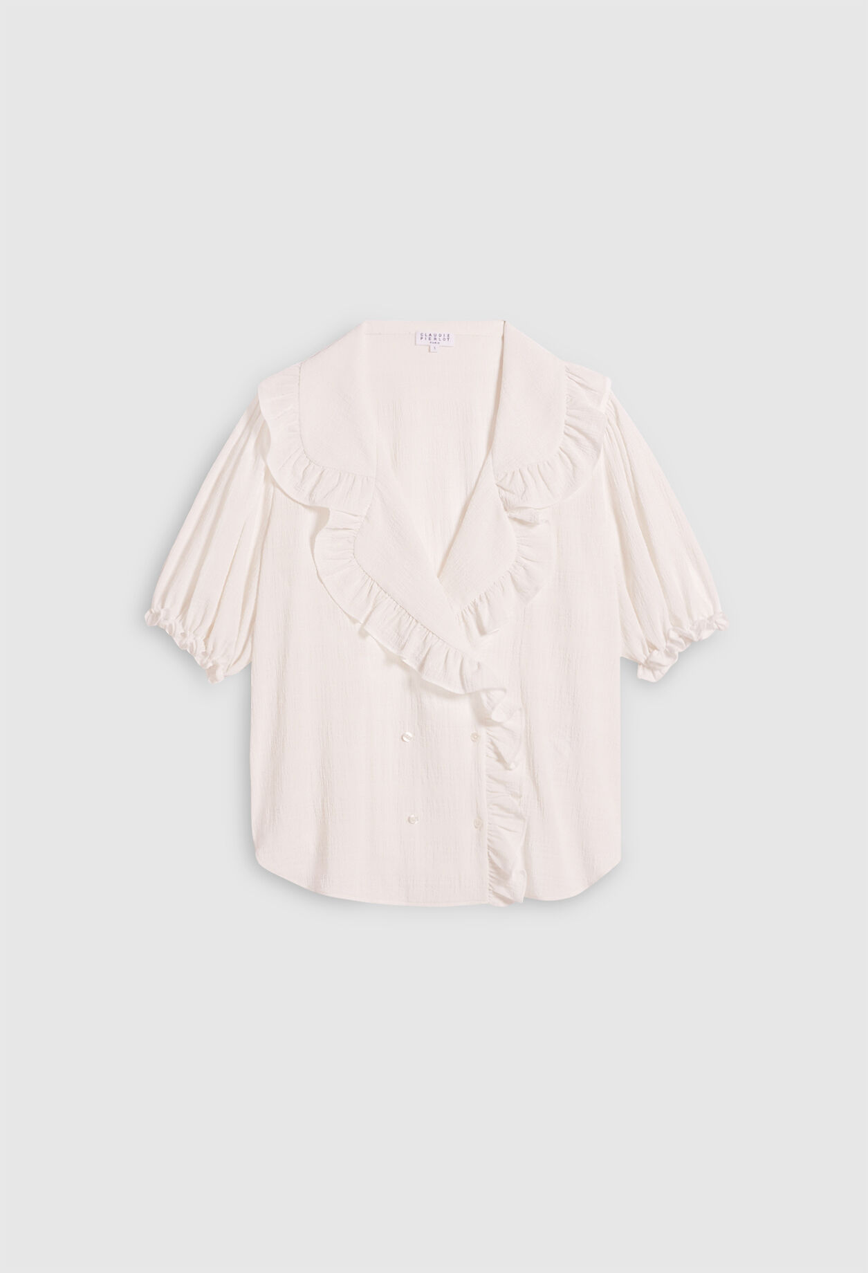 Blouse with lapel collar