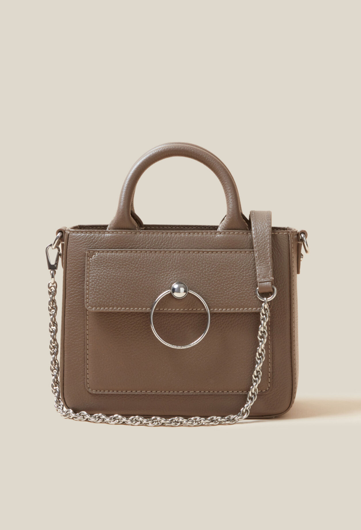Sac Anouck cuir grainé chaîne