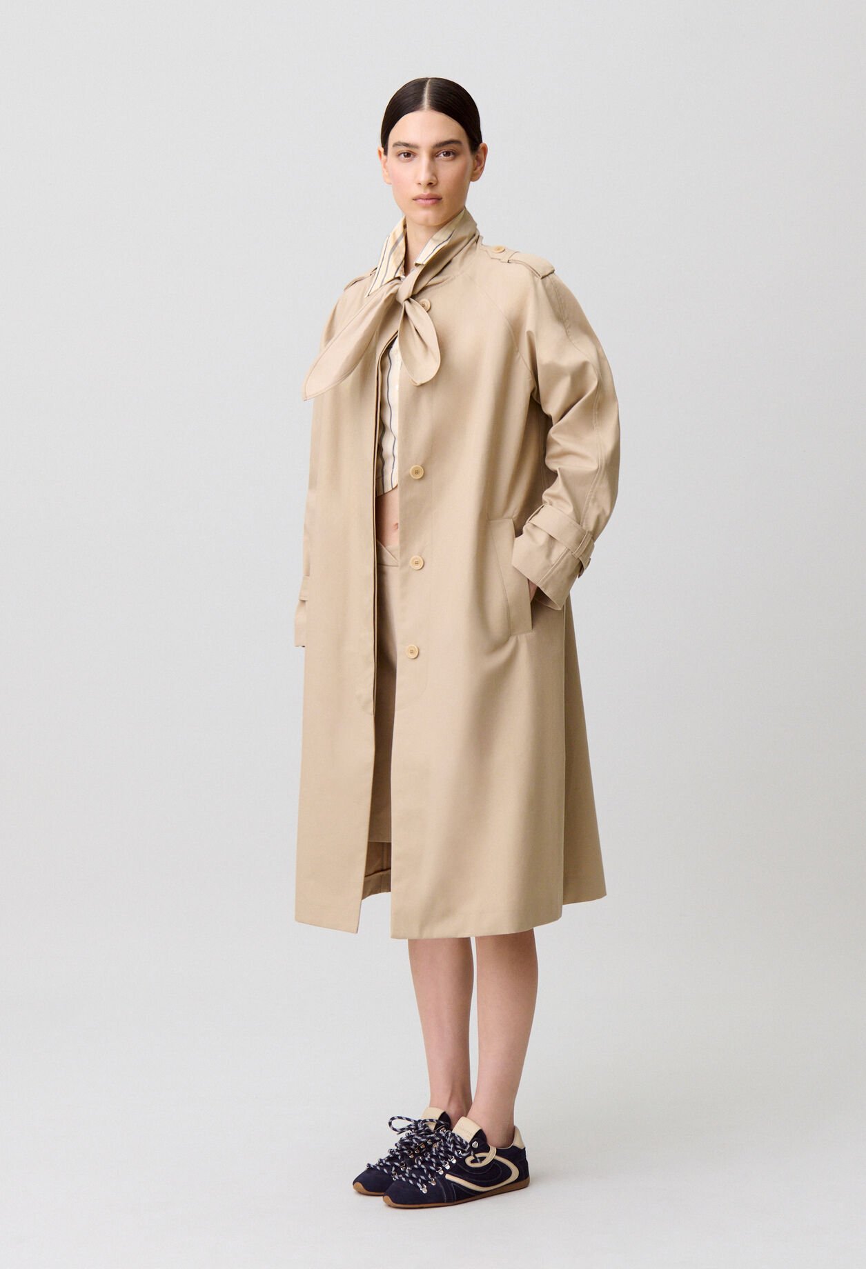 Mid-length trench coat