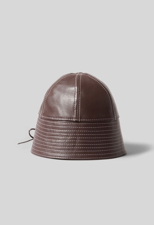 Bob cuir surpiqûres contrastées