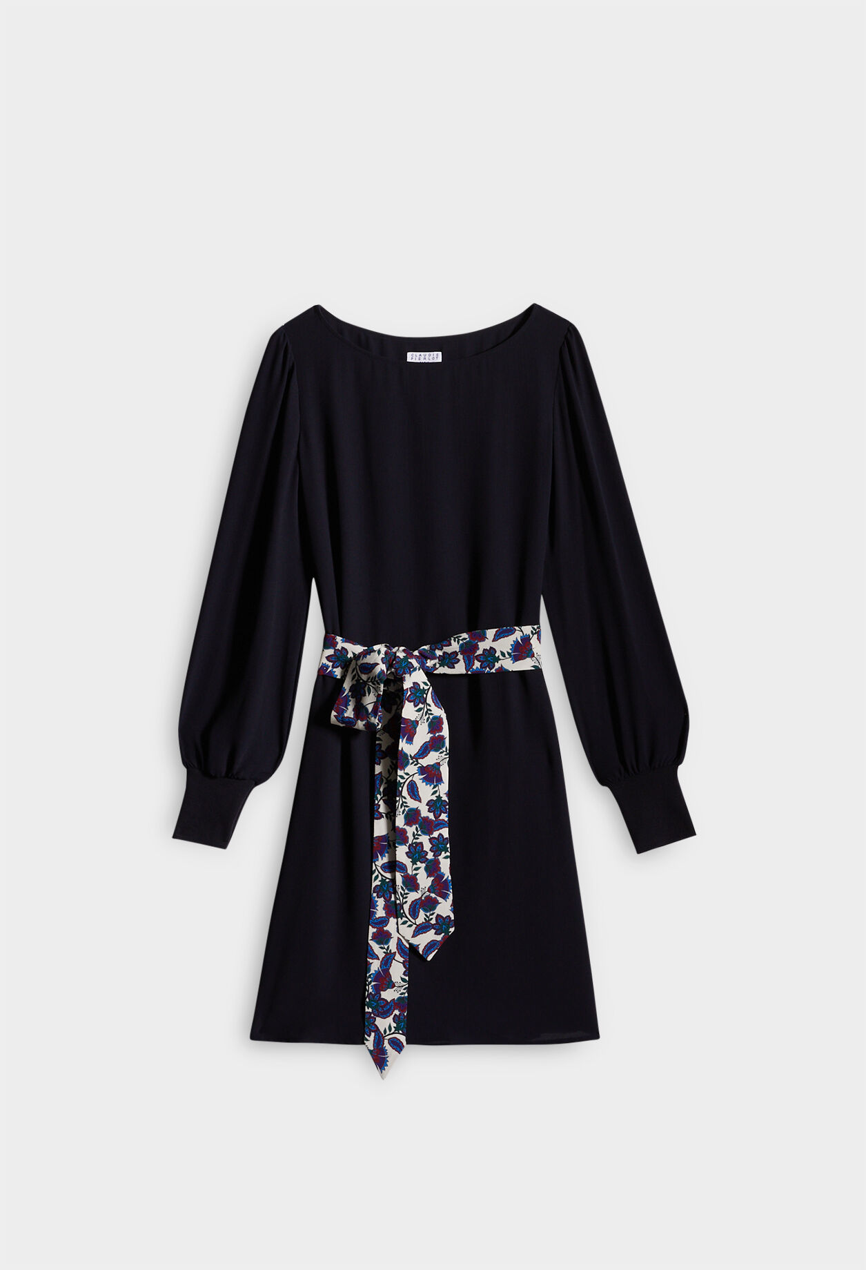 Robe droite ceinturée