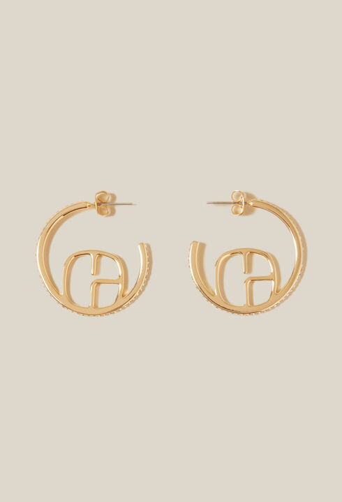 Golden CP single hoop earring