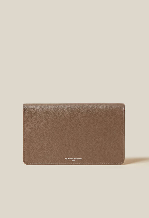 Pochette large cuir grainé