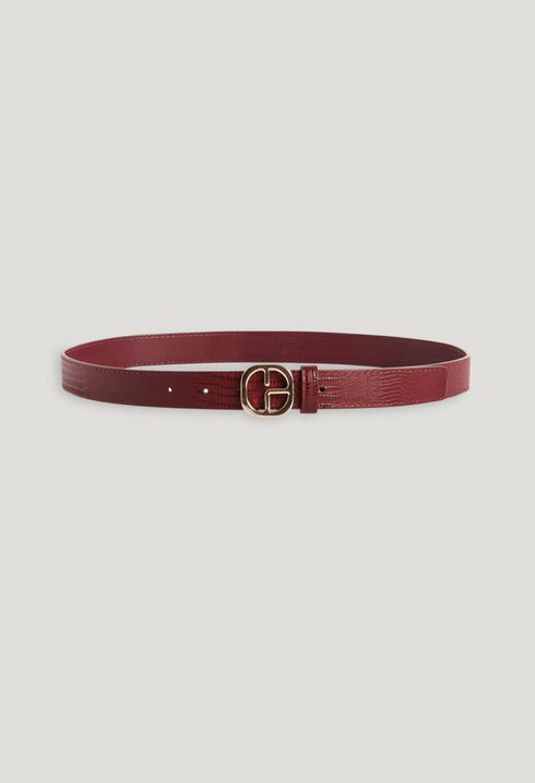 Burgundy leather belt