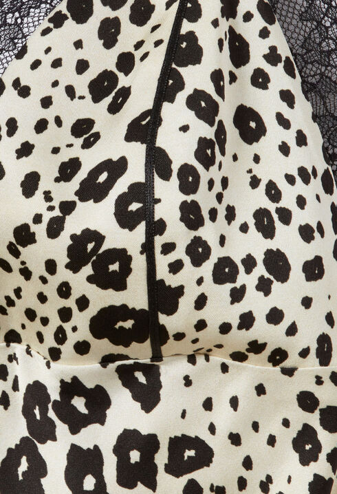 Satin animal print dress