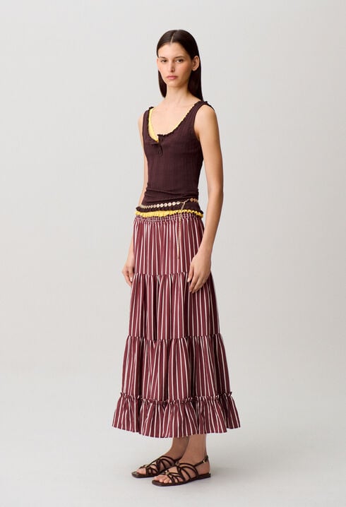 Striped maxi skirt