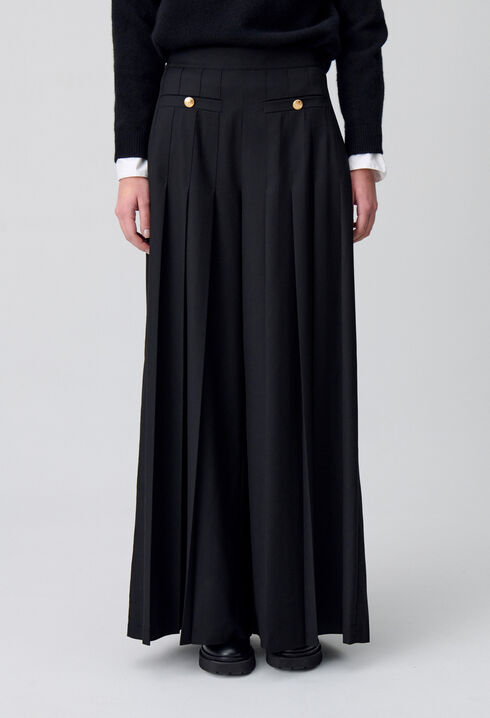 Pantalon large à plis