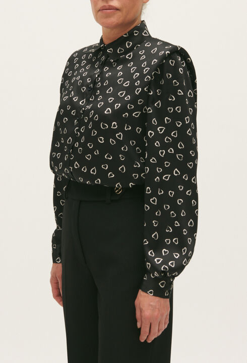 Chemise fluide imprimé cœurs