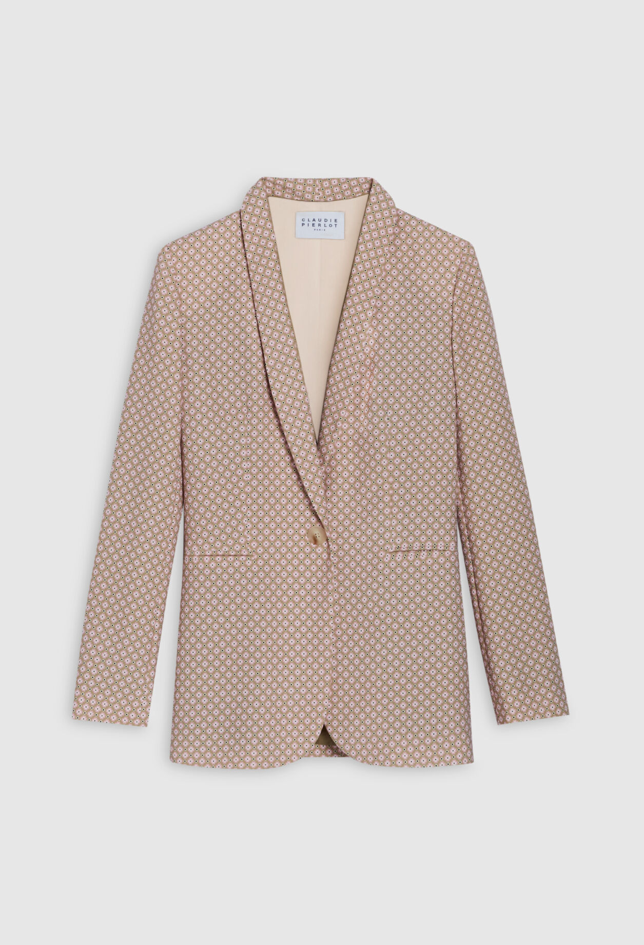 Veste tailleur imprimé rose