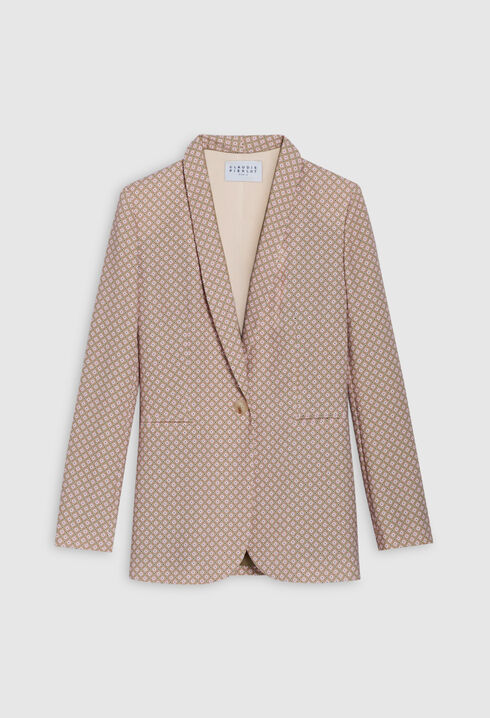 Printed pink suit jacket