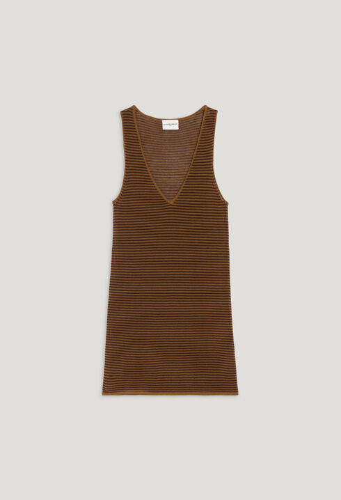 Striped brown vest top