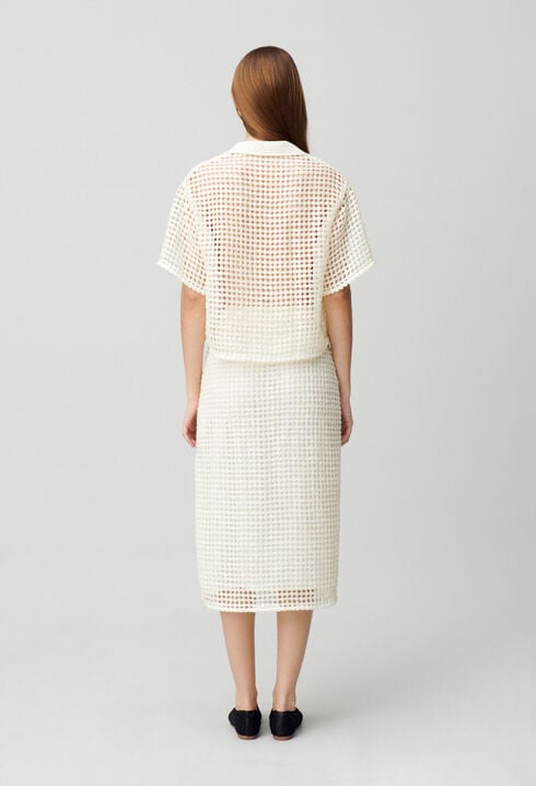 Top manches courtes crochet
