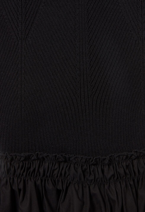 Robe mi-longue buste maille