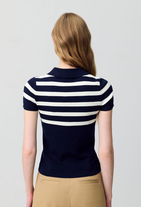 Top polo maille fine