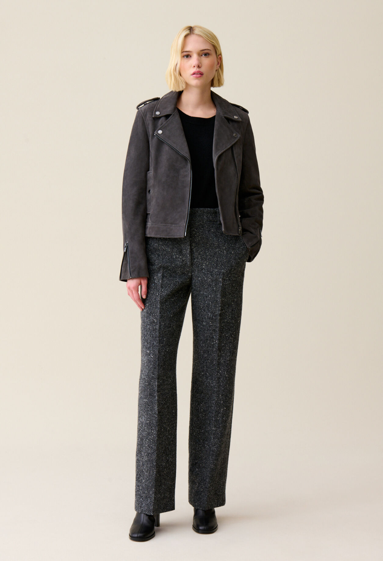 Veste perfecto cuir suede pour femme Claudie Pierlot