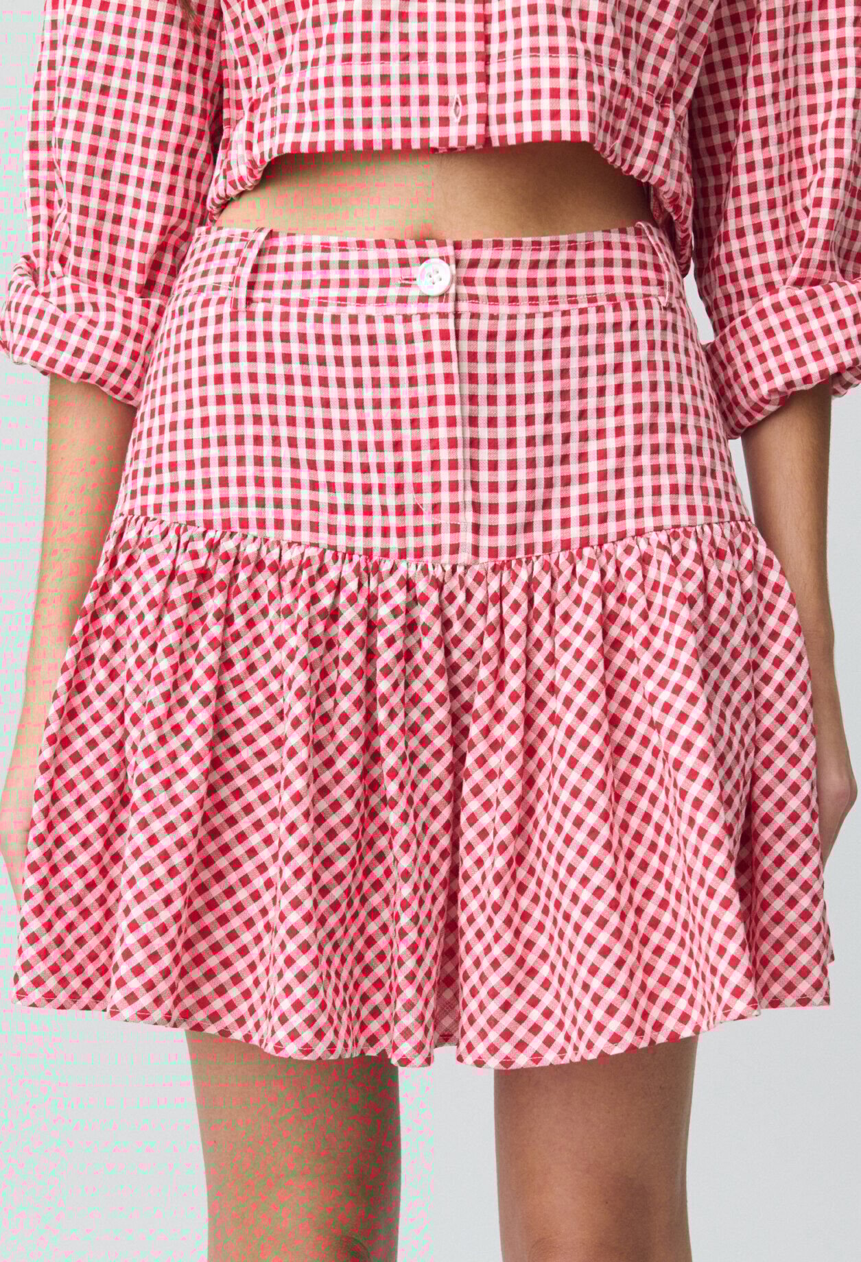 Gingham Check Mini Skirt