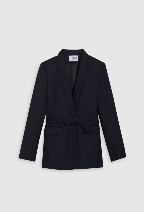 Belted suit jacket