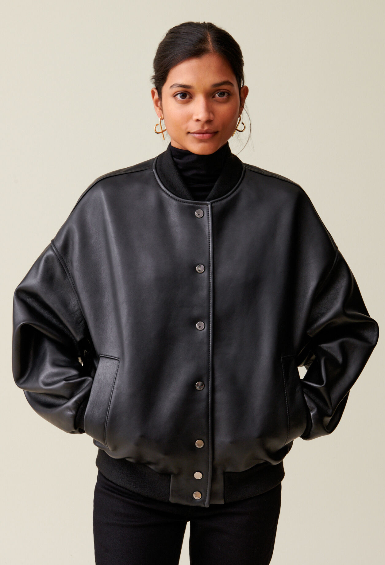 Jean Toto Leather Bomber