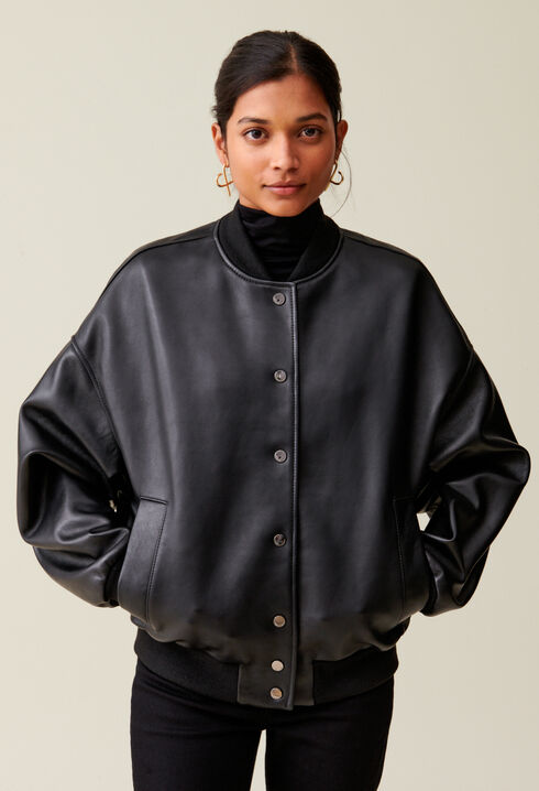 Jean Toto Leather Bomber